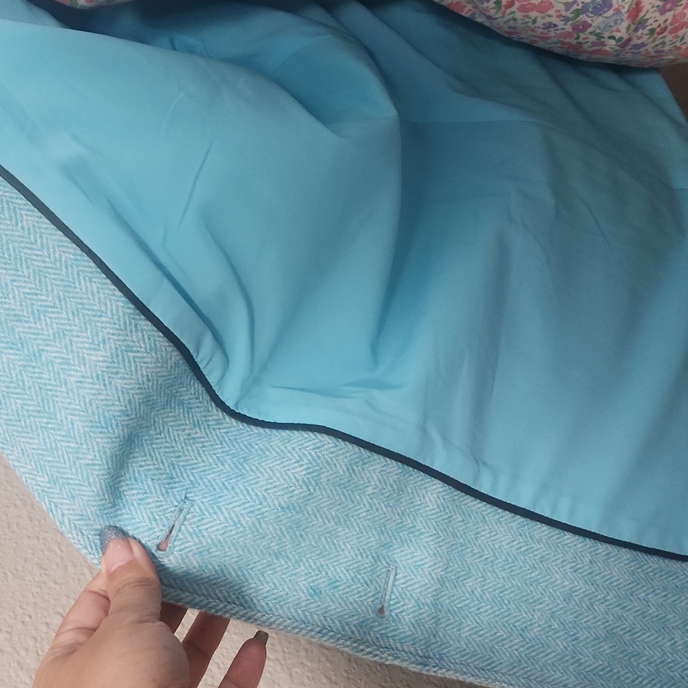 New Talbots Womens Herringbone Turquoise Wool Ble… - image 5